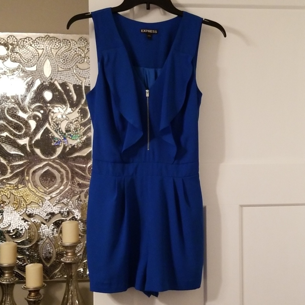 Express Ruffle Romper - blue